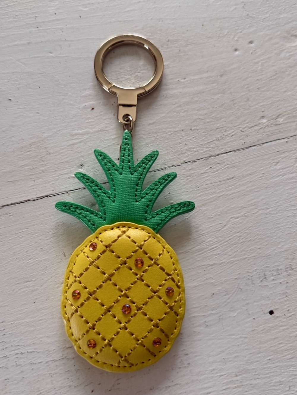KATE Spade Yellow & Green Pineapple Keychain or Bag Charm. SO CUTE!!